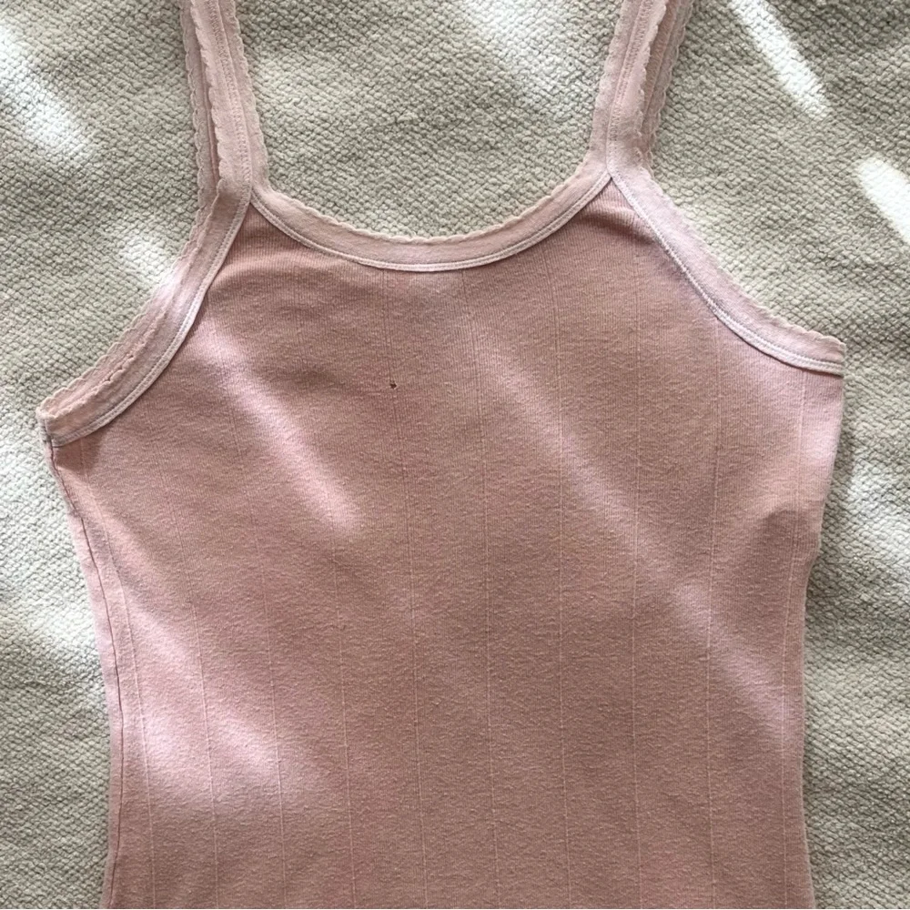 70s/80s Vintage Pink Cotton Slip Dress USA Made - Picture 2 of 7